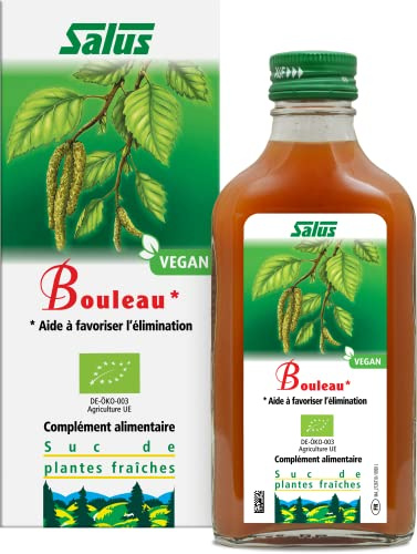 Salus – Bouleau BIO – Complément Alimentaire à Base de Suc d'Aubépine BIO – favorise l'élimination rénale de l'eau et contribue au fonctionnement des voies urinaires – Végan, Sans Additifs – 200 ml