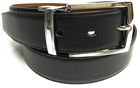 YOJAN Cuir Ceinture Réversible Noir et Marron Ceinture élégante Pour habiller les mariages et événements formels Confortable et réglable Style classique avec boucle | Noir | 95 cm
