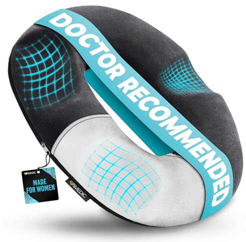 iMedic Memory Foam Donut Cushion (1 Pack) – Ergonomic Seat Cushion for Haemorrhoids, Coccyx & Postnatal Pain – Office Chair Cushion for Tailbone Relief – Orthopedic Support for Sitting Comfort