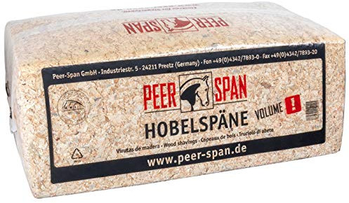 Span Einstreu 18 kg Frässpäne, 600 Liter Streuvolumen, Saugfähiges Streu Holz-Späne vom Stamm, Kleintierstall Frässpäne Pferdestall Kleinstall, Großstall