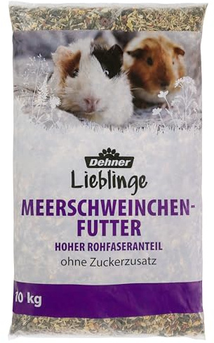 Dehner Lieblinge Nourriture pour rongeurs pour Cochon d'Inde Haute teneur en Fibres brutes 10 kg