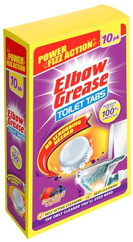 Elbow Grease Berry, pastiglie per la pulizia del WC, senza bisogno di strofinare, rimuovono fino al 100% di calcare (Berry Blast, confezione da 10 compresse)