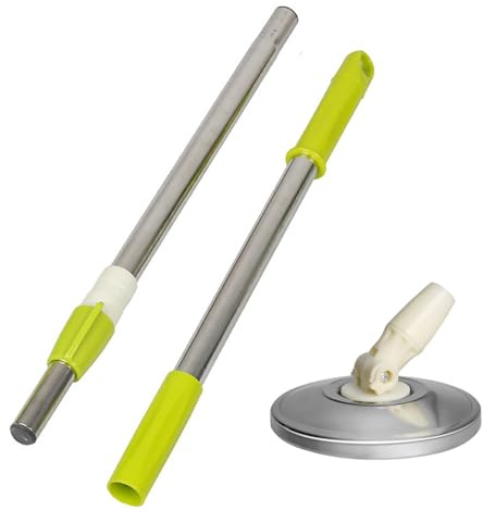 Spin Mop Replacement Handle, 49-inch 360 Degree Rotating Telescopic Spin Mop Pole Handle and Stainless Steel Mop Disc for Household Floor Cleaning Accessories (Green)
