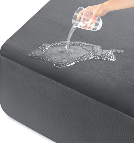 ohano Wasserdichter Matratzenschoner 120x200cm, Feinem Flanell Mikrofaser-Spannbettlaken, Inkontinenzauflage, Nässeschutz Bettlaken Spannbetttücher,Wasserdichter und Atmungsaktive Matratzenbezug, Grau