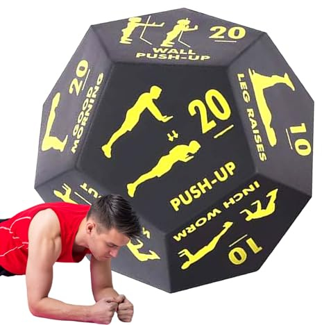 ETUCYNG Dados de Entrenamiento para Ejercicio, Dados de Ejercicio - Juego de Dados de Yoga de 12 Lados | Equipo Multifuncional de Entrenamiento de Gimnasia en casa para Mujeres Postnatal Recovery Men