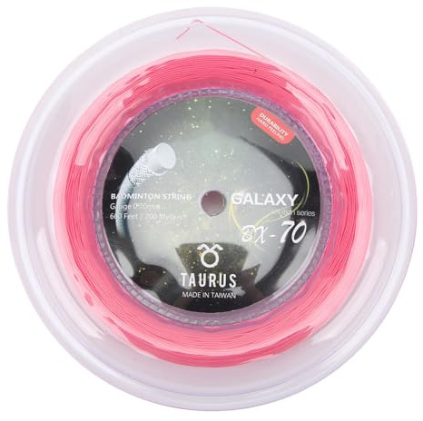 POWERTI BX70 - Corda per racchette da badminton in nylon ad alta elasticità, 0,7 mm, bobina da 200 m, colore: rosa