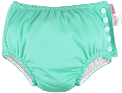 HECCEI Baby Swim Diapers Reusable Soft Swim Nappy Leak-Proof Design for Swimming Lessons/Pool/Beach (Green, 18-24 Months)