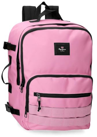 Pepe Jeans Aris bunter Rucksack für Notebook, 39,6 cm (15,6 Zoll), Rosa, 31 x 44 x 20 cm, Polyester, von Joumma Bags