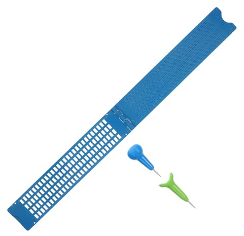PERSELOSO Kit Scrittura Braille Lavagna Braille Portatile per Principianti e Persone Non Vedenti per Apprendimento e Scrittura Blu con Penna