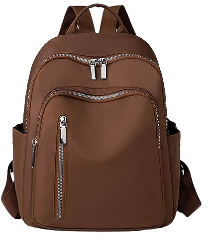 Générique 2026 Sac à dos léger de grande capacité pour dames, mode décontractée, cuir souple, sac à dos de en plein air, cartable d'étudiant pour la rentrée scolaire (Brown, One Size)