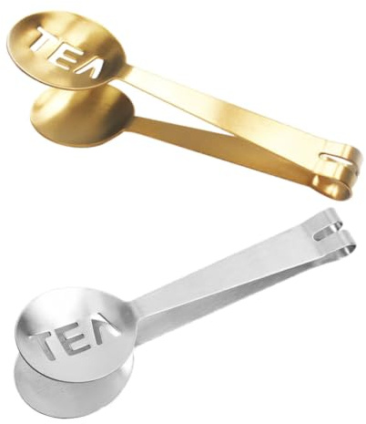 FELTECHELECTR Pinzas para Infusor de Té de Acero Inoxidable 2piezas Diseño Elegante y Compacto, Funcionalidad Práctica para Exprimir Bolsitas de Té en Casa
