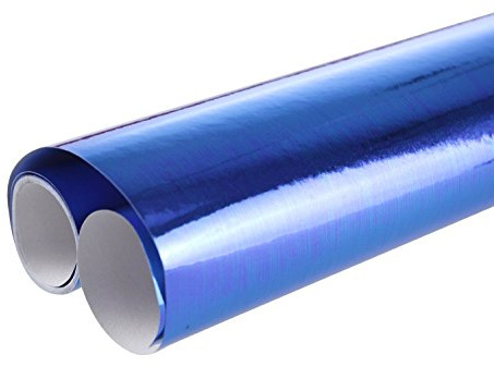 Clairefontaine 354113C - Un Rouleau De Papier Métallisé - 1 face - 2x0,70m - 80g - Couleur : Bleu - Emballage Cadeau, Emballage Extérieur, DIY, Loisirs Créatifs