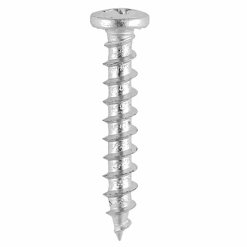 TIMco 216SS - Bzp Pvc Shallow Pan Head Ventana Tornillo - Plata
