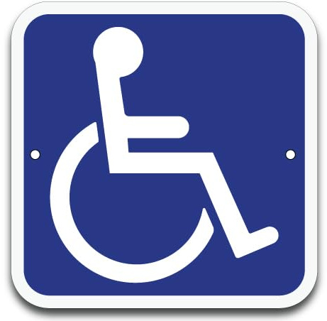 Accessible Symbol Sign - 6x6 - .050 Baked Enamel Aluminum - Screen Printed | 1/4 Holes Vertical Sides