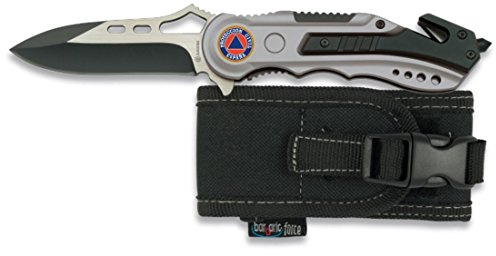 Albainox 19461gr1015 Couteau Sécurité Avec manche en aluminium, lame non crantée 8,1 cm, unisexe adulte, gris