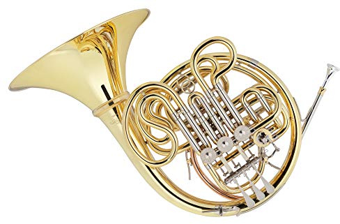 Lechgold DH-18AL Doppelhorn - lackiertes Waldhorn in F/Bb - 4 Ventile mit Minibal-Gelenken - Mundrohr aus Goldmessing - inkl. Leichtkoffer