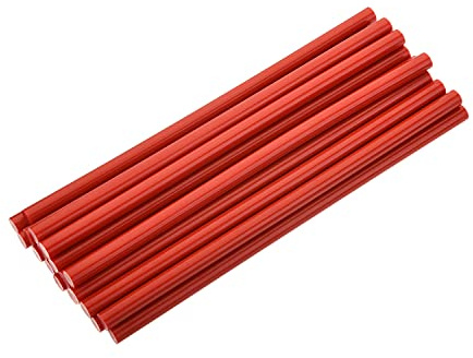Othmro Het limpistolpinnar röd 20 st, EVA limpinnar mini för gör-det-själv konsthantverk 11 mm x 0,25 m