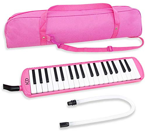 keepdrum Melodica 37 Tasten mit Tasche Pink Rosa