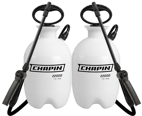 Chapin 22000 Pump Sprayer, 1-Gallon Translucent Tank with an Easy Fill Funnel-Top Opening, Adjustable Cone Nozzle & 34 Long Reach Hose, Used for Fertilizer, Pesticides, Weeds & Pests 2 Pack