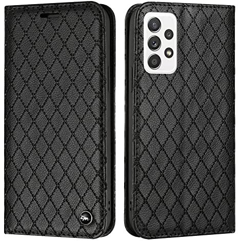 Samsung Galaxy A23 5G / M13 / M23 Case RFID Blocking Leather Flip Folio Notebook Wallet Cover with Card Holder Stand Silicone Bumper Shockproof Phone Cases for Samsung A23 5G / M13 / M23 Black