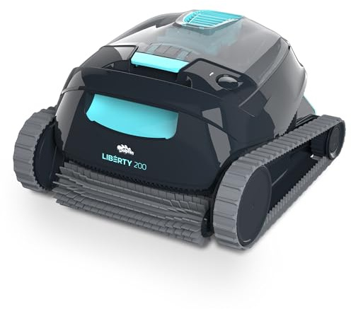 Dolphin Liberty 200 Aspirateur Piscine sans Fil, Robot Piscine Fond et Parois, Ligne d'eau, Système de Filtration Ultra-Fine, 150Min d'Autonomie, pour Piscines Enterrées & Hors Sol Jusqu’à 10 m