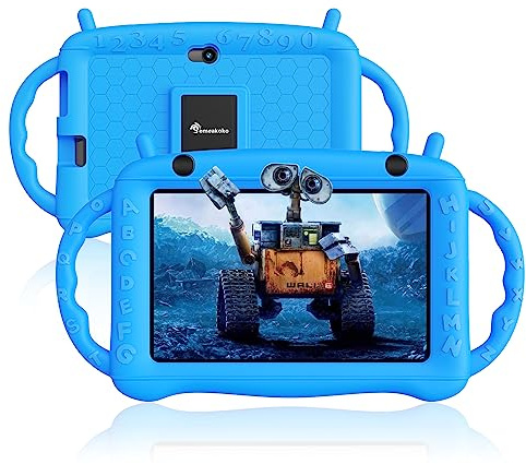 Semeakoko Kids Tablet 7 inch,Tablet for Kids 3-7, Educational Learning Toddler Tablet Android 12, 2GB RAM+32GB ROM, Parental Control, Dual Camera, Gift for Boy or Girl（Blue）