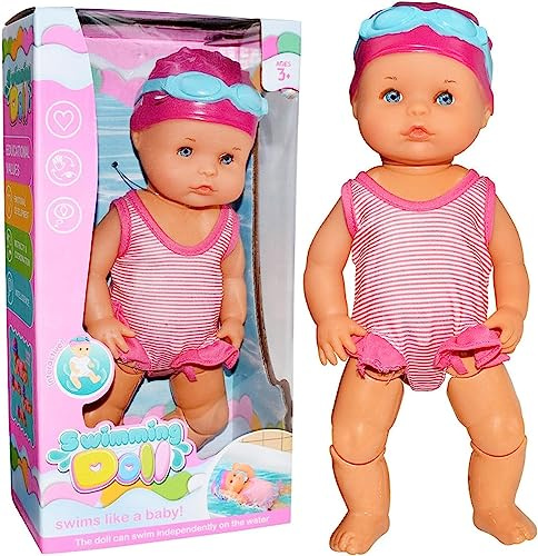 Electric Waterproof Baby Doll Swims in Bathtub & Pool