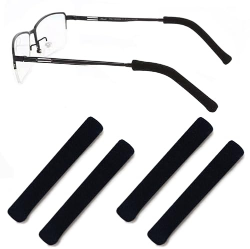 RUOXIXI 2 Paires Protege Branche Lunette,Antidérapant Lunettes Tricot,Anti Glisse Lunette,Accessoires pour Lunettes de Soleil de Lecture (Noir)