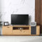 LILIIN 180cm TV-Schrank, TV Lowboard für Fernseher bis zu 80 Zoll, Fernsehtisch mit cleverer Stauraum, Fernsehschrank ernsehtisch tv Cabinet tv Bank TV möbel- Holzmaserung