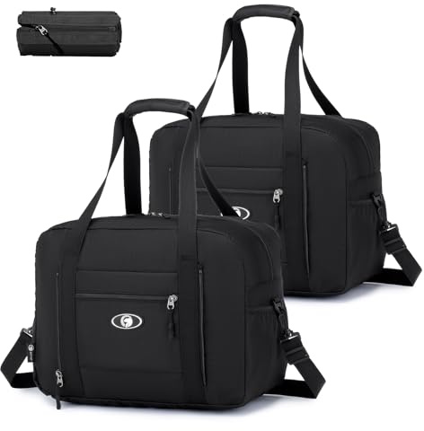 SPAHER 2X Bolsa Viaje 40x30x20 Wizzair Plegable Equipaje de Mano Cabina Impermeable Bolsa de Deporte Hombre Bolsos Maternidad Hospital Bolso Equipaje Fin de Semana Mujer 25L