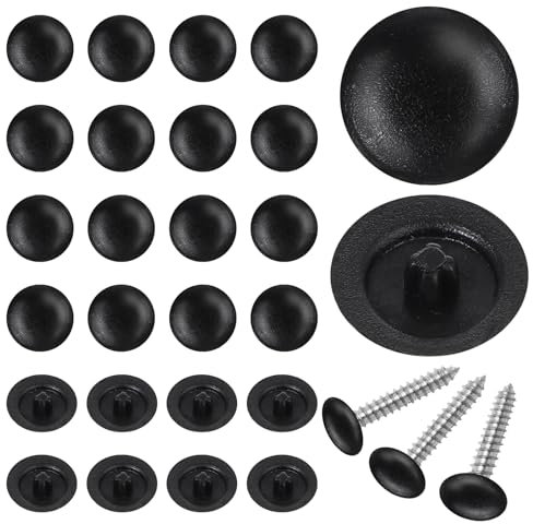 300Pcs Screw Covers Caps,Self Tapping Plastic Screw Caps,Snap-on Caps for Cross Screw Decorative Caps,Black