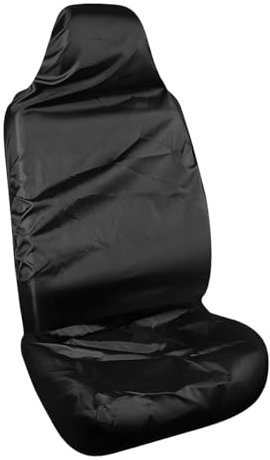 Adunsiaoto Black Waterproof Car Seat Cover, Van Seat Cushion Protector, Oxford Cloth Universal Front Seats Waterproof Covers, Four Seasons Universal Simple Style Oxford Cloth Seats Cover(1Piece)