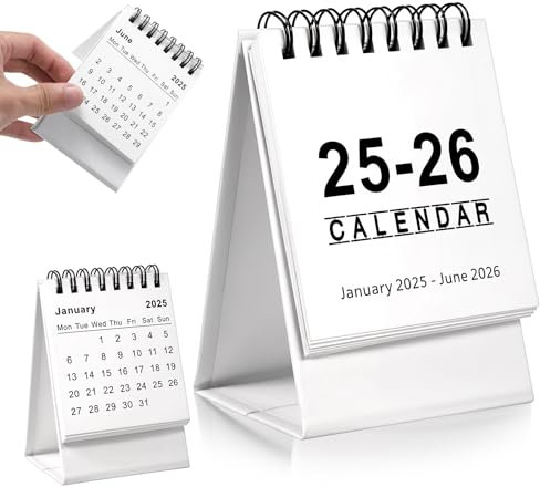 Tyqour Mini 2025 2026 Tischkalender Zum Aufstellen Kalender 2025-2026 Familienplaner 2025 Monatskalender Familienkalender Mini Desk Calendar