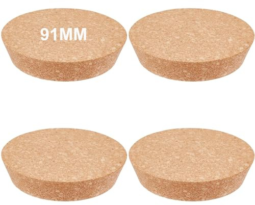 Bhina 4 Piezas 90mm Tapones Cónicos de Corcho para Botellas de Vino Grandes Tapones Cónicos de Madera Natural Madera Tapas de Repuesto para Bebidas para Botellas de Vino, Frascos de Vidrio (9cm)