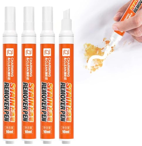 Stain Remover Pen for Clothes, 4Pcs Stain Remover Pen Instant Stain Removal Stick Clothes Stai/n Remove/r Pens Instant Spot Cleaner Pens for Clothe/s Quick Effect And Drying, Travel Pocket Size