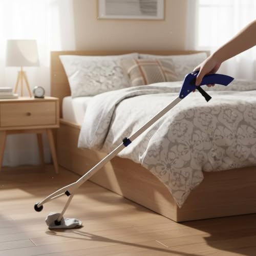 Almineez Foldable Litter Picker,Extra Long Grabber Reacher Stick Tool, Lightweight Rubbish Pick Up,Strong Suction Grip, 5 Wide Claw, Anti-Slip Jaw, Helper for Gardens, Kitchen