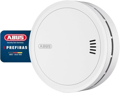 Rilevatore di fumo ABUS Prefira 5: rilevatore di fumo certificato con batterie sostituibili per 5 anni, ampio pulsante di prova