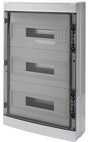 GEWISS - GW40108 Quadro di Distribuzione con Pannelli Finestrati e Telaio Estraibile, Predisposto per Alloggiamento Morsettiere, (18X3) 54M IP65