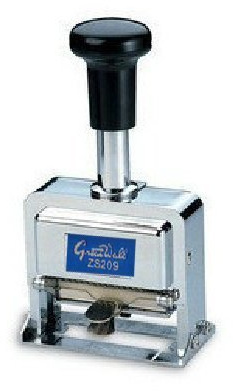 HAND Precision Automatic Numbering Machine/Stamp Self-Inking 6 Wheels, 4.5mm Digits + 2 Free Dry Inking Pads