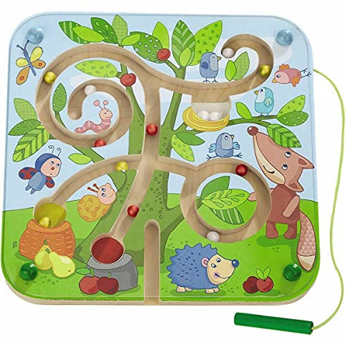 HABA 301057 - Magnetspiel Baumlabyrinth, pädagogisches Holzspielzeug für Kinder ab 2 Jahren, schult die Logik und Feinmotorik