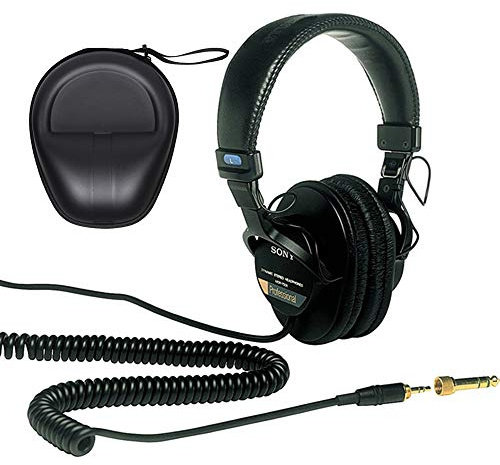 Sony MDR-7506 Professional Large Diaphragm Headphones with Headphone Case Bundle