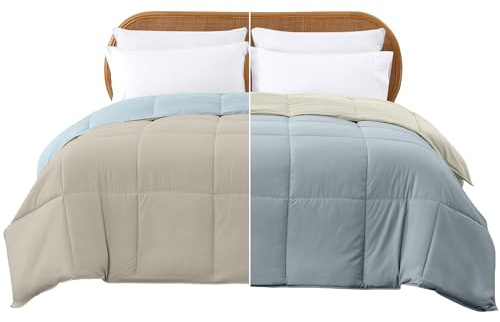 Modern Threads Down Alternative Reversible Comforter Beige/Light Blue Twin
