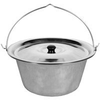 Olla con tapa para 3 patas, parrilla, 10 litros, de acero inoxidable