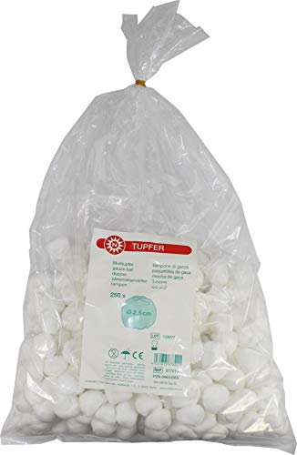 Nobamed Mulltupfer rund 250 Stück im Folienbeutel walnußgroß Ø 2,5 cm