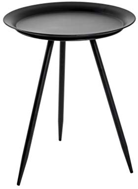 HAKU Beistelltisch rund schwarz Metall runder Sofatisch klein - Maße: H 47 x Ø 38 cm Style: Modern