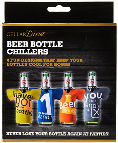 Cellardine Beer Bottle Chillers - Set of 4 funnny Beer Cooler Shirts, 14.99 x 13.97 x 0.51 centimeters