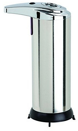 Better Living Touchless Automatic Soap Dispenser, Hands Free Touchless, Works with Sanitizer, Bathroom Countertop Motion Sensor Soap Pump Dispenser with Volume Control, 8 oz, Stainless Steel