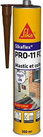 SIKA - Mastic polyuréthane PU tout en 1 - Sikaflex PRO 11 FC Purform Marron - Collage puissant - Mastic multi-matériaux - Etanche - Intérieur et Extérieur - Construction et Bricolage - 300ml
