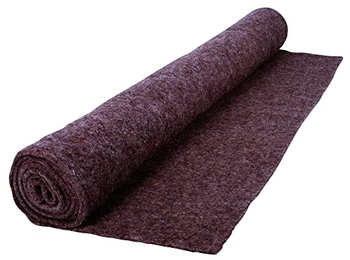 NOOR Vinterskyddsmatta av fåull 100 x 150 cm gråbrun – filtmatta 100% naturfiber 4 mm tjock – premiumkvalitet 350 g/m² tillverkad i Tyskland – andas och kan skäras till storlek