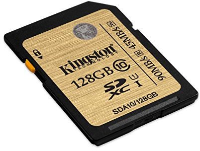 Kingston SDA10/128GB - Tarjeta SD Profesional de 128 GB (UHS-I SDHC/SDXC Clase 10)